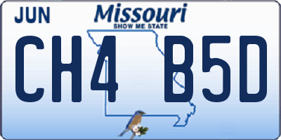 MO license plate CH4B5D