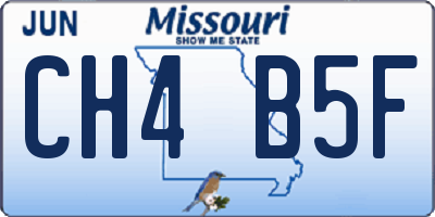 MO license plate CH4B5F