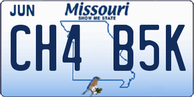 MO license plate CH4B5K