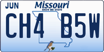 MO license plate CH4B5W