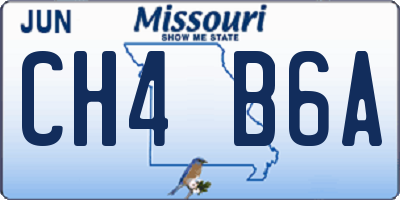 MO license plate CH4B6A