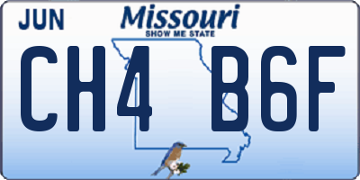 MO license plate CH4B6F