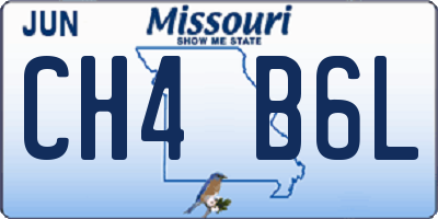 MO license plate CH4B6L