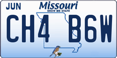 MO license plate CH4B6W