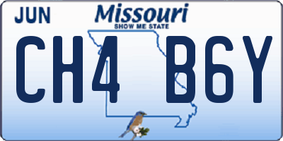 MO license plate CH4B6Y