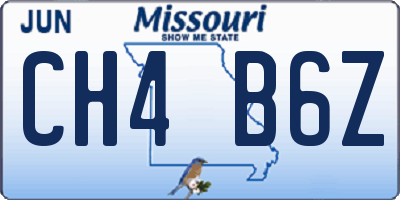 MO license plate CH4B6Z