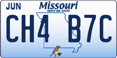 MO license plate CH4B7C