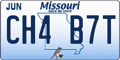 MO license plate CH4B7T
