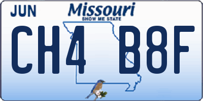MO license plate CH4B8F