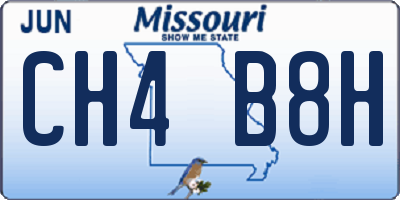 MO license plate CH4B8H