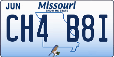 MO license plate CH4B8I