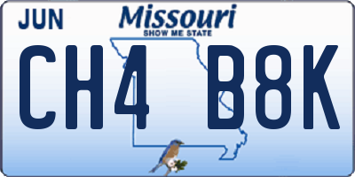 MO license plate CH4B8K