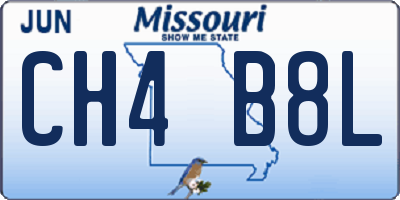 MO license plate CH4B8L
