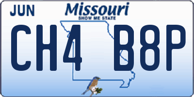 MO license plate CH4B8P