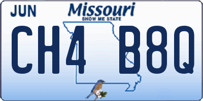 MO license plate CH4B8Q