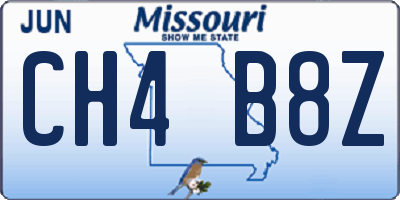 MO license plate CH4B8Z