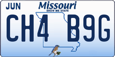 MO license plate CH4B9G