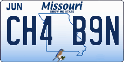 MO license plate CH4B9N