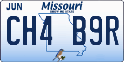 MO license plate CH4B9R