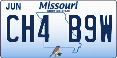 MO license plate CH4B9W