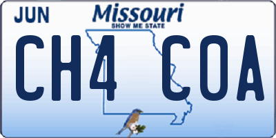 MO license plate CH4C0A
