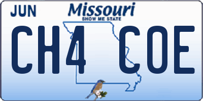 MO license plate CH4C0E