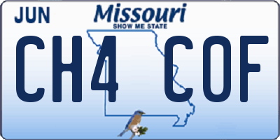 MO license plate CH4C0F