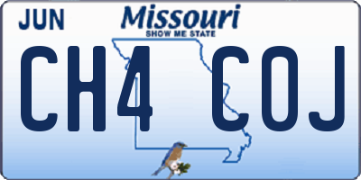 MO license plate CH4C0J