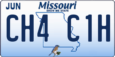 MO license plate CH4C1H
