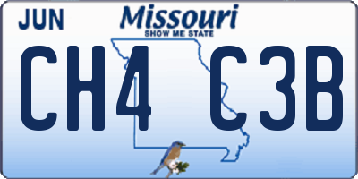 MO license plate CH4C3B