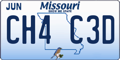 MO license plate CH4C3D