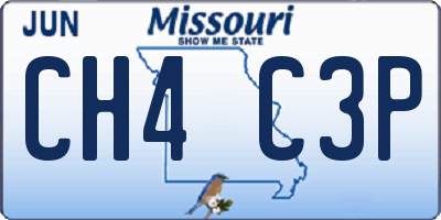 MO license plate CH4C3P