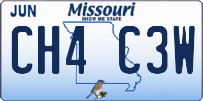 MO license plate CH4C3W