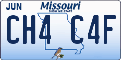 MO license plate CH4C4F