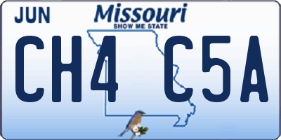 MO license plate CH4C5A