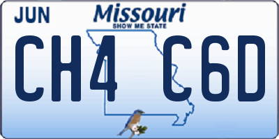 MO license plate CH4C6D
