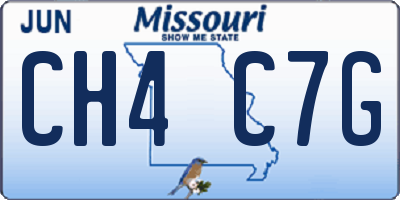 MO license plate CH4C7G