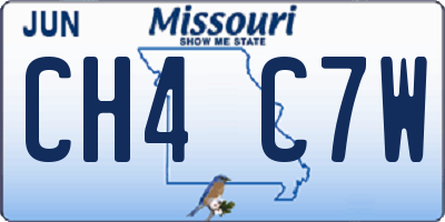 MO license plate CH4C7W