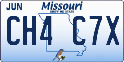 MO license plate CH4C7X
