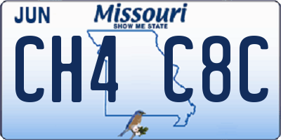 MO license plate CH4C8C