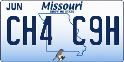 MO license plate CH4C9H