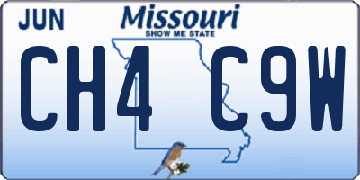 MO license plate CH4C9W