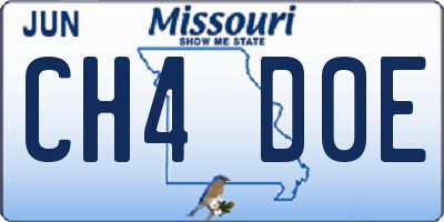 MO license plate CH4D0E