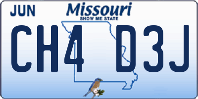 MO license plate CH4D3J