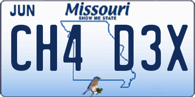 MO license plate CH4D3X