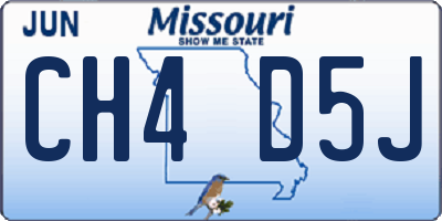 MO license plate CH4D5J