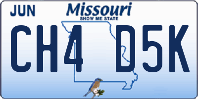 MO license plate CH4D5K