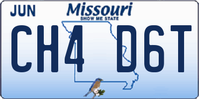 MO license plate CH4D6T