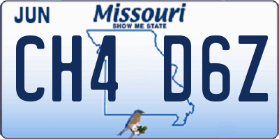 MO license plate CH4D6Z