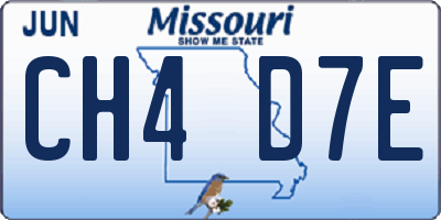 MO license plate CH4D7E